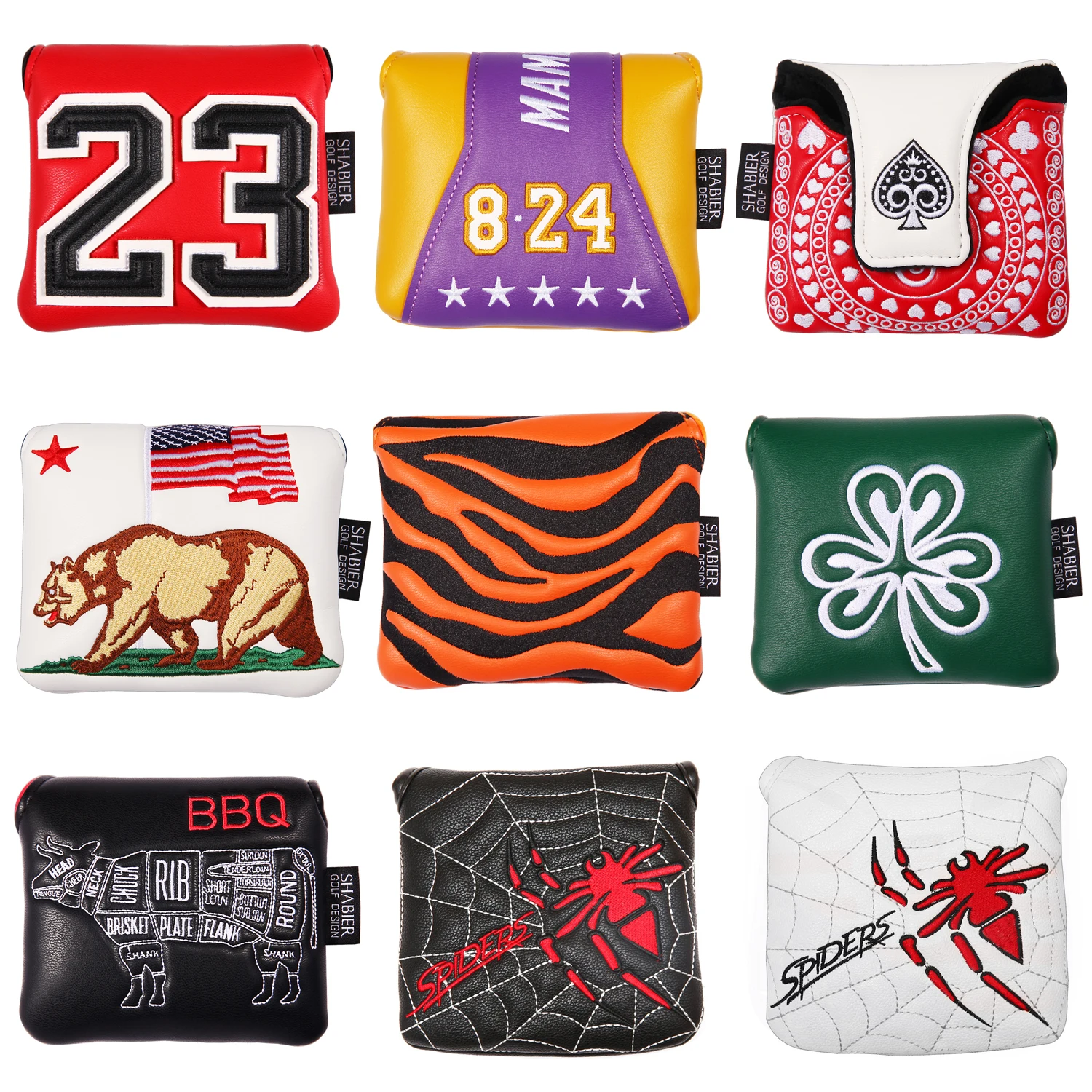 Square Mallet Putter Cover Golf Headcover For TaylorMade Spider X Copper Spider Tour Magnet Hot