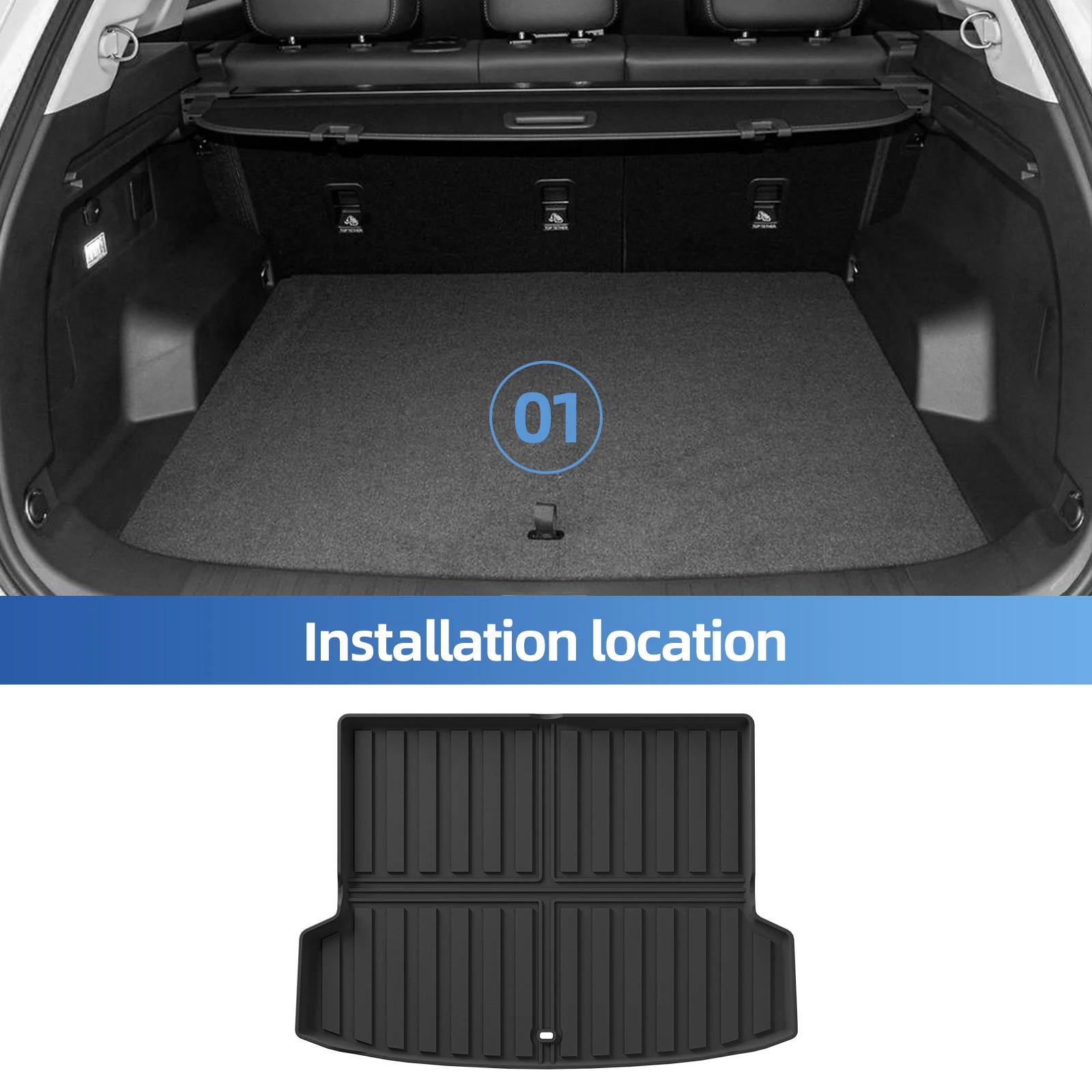 Фото Коврики для пола автомобиля и багажника TPE 3D всепогодные для Jaecoo J7/Jetour Tansuo 06 2024-2025 (только гибридная версия SHS) №3