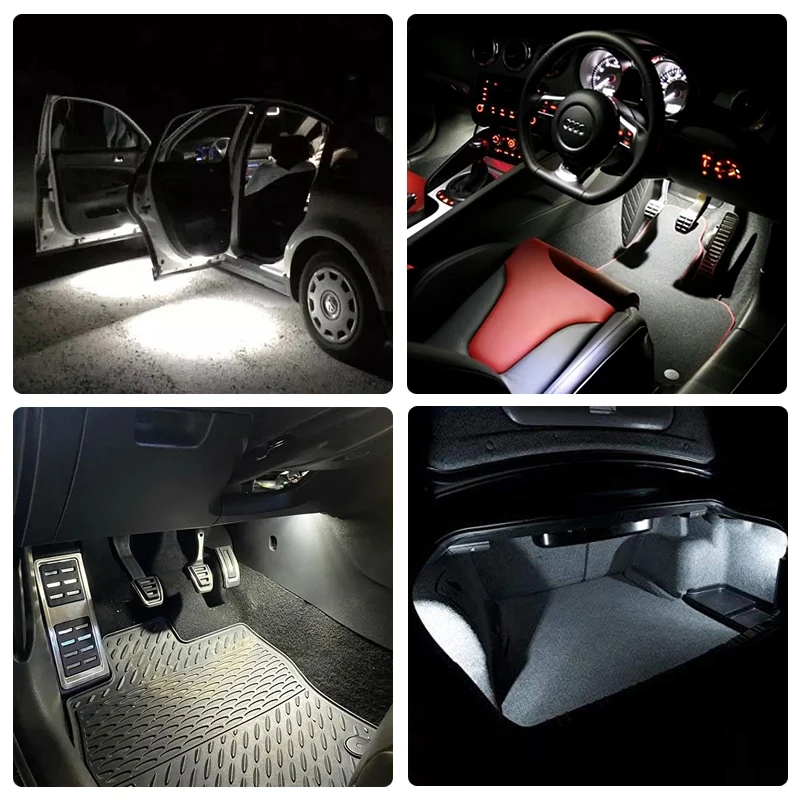 Фото 2 шт. для Skoda Fabia Octavia Roomster Superb Yeti белый светодиодный светильник для ног, багажника №5