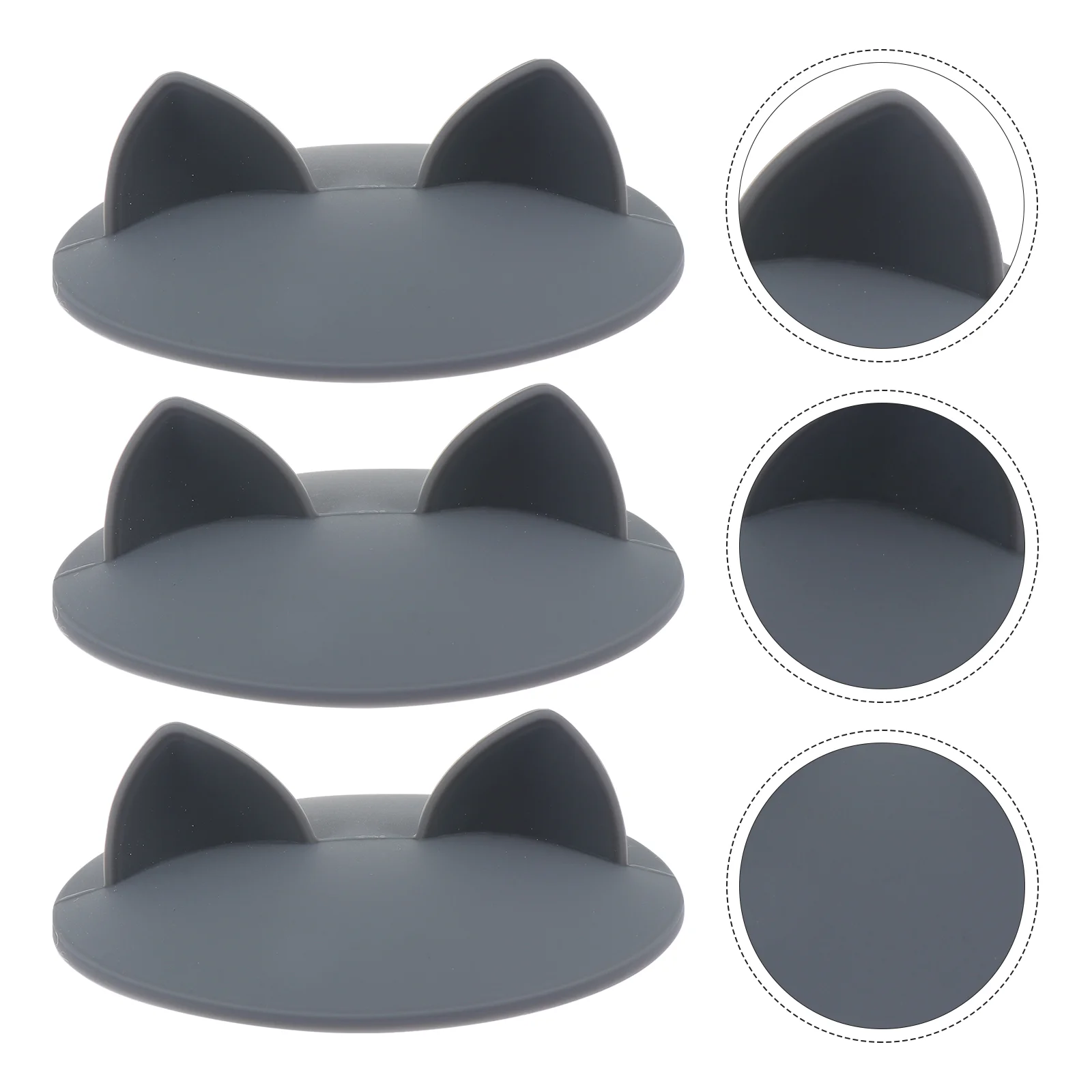 

3Pcs Practical Dustproof Cup Covers Sealed Leakproof Mug Lids Simple Silicone (Grey)