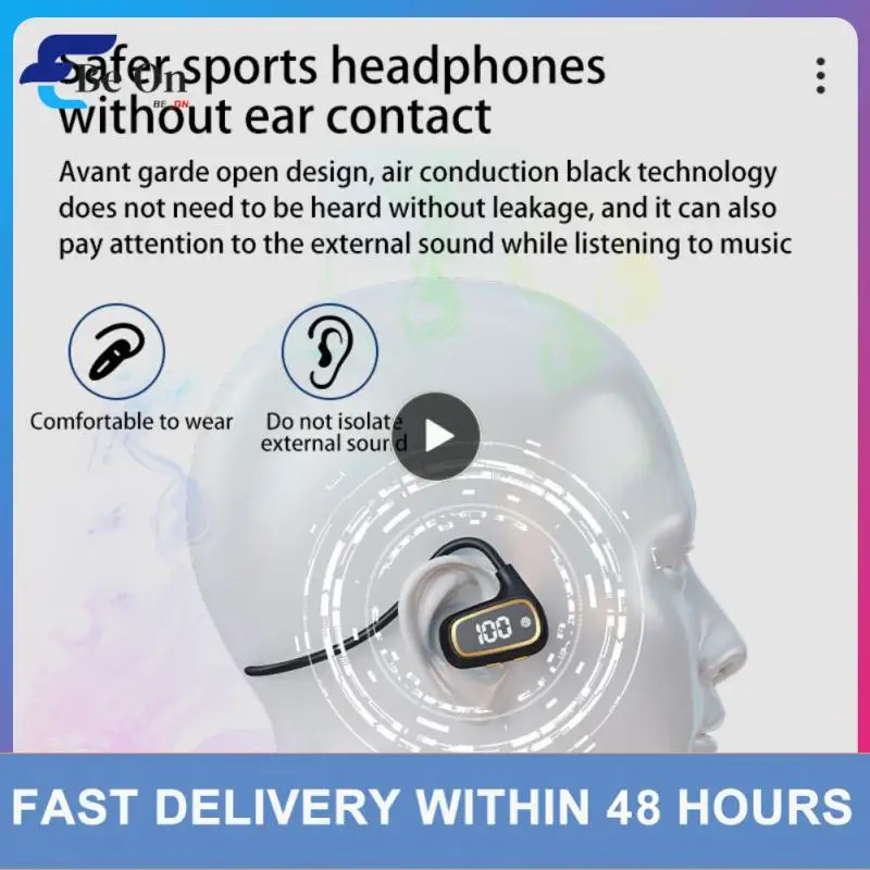 

Hd Call Bone Conduction Earphone Digital Display 150mah Sport Earbuds Noise Reduction Stereo Tws Headest Ai Fingerprint Touch