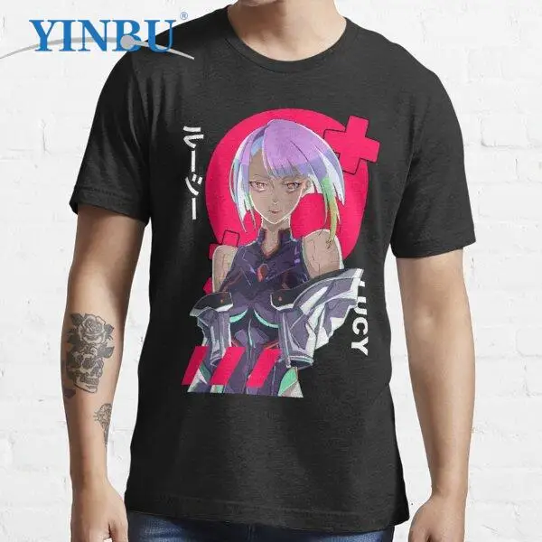 

Lucy - Cyberpunks Edgerunners YINBU brand High quality Graphic Tee Men's short Cyberpunkss edgerunners t-shirt