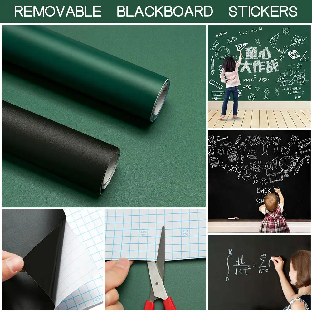 Фото Erasable Wallpaper Waterproof Writing Graffiti Chalk Board Draw Decal Wall Decal Blackboard Stickers №3