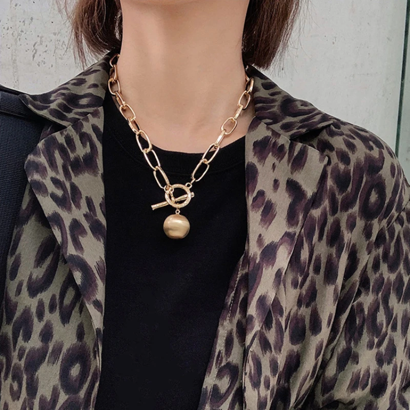 

2022 New Statement Design Long Winter Silver Color Mixed OT Clasp Collars Neckalces Bracelet Set Street Style Jewelry