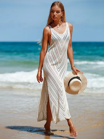 Вязаные пляжные платья