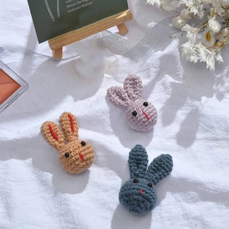 

Handmade Crochet Rabbit Chewable Knitting Bunny Beads DIY Baby Pacifier Chain Accessories Infant Newborn Teether Sensory Toy