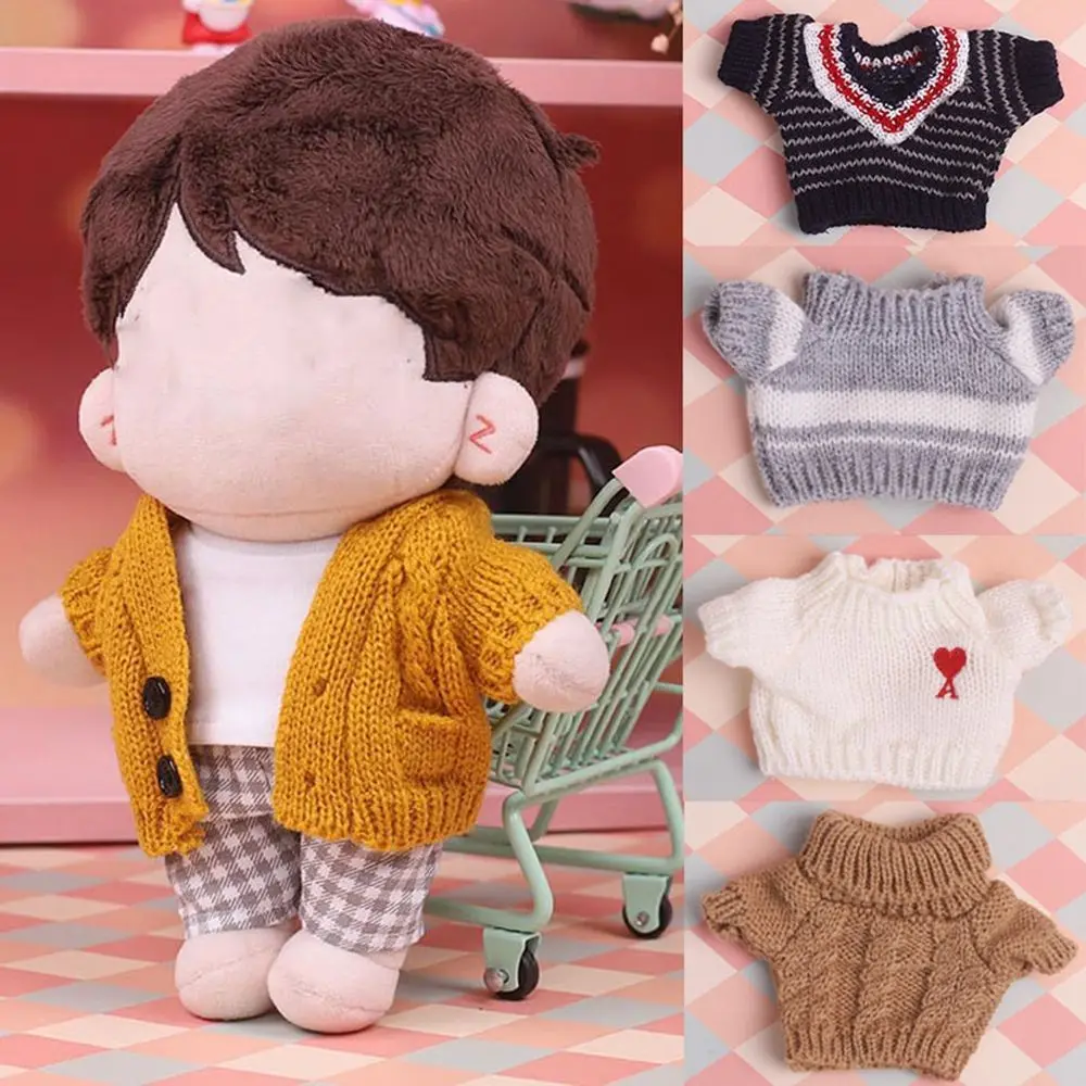 

20cm Doll Fashion Knitted Coat Clothes Outfits Winter Warm Sweater Tops Doll Socks For Idol Dolls Cardigans Accessories Kid Toys