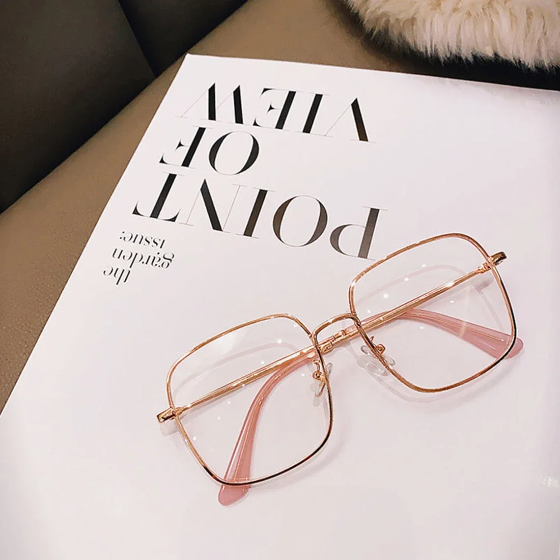 Винтажные большие квадратные металлические зеркальные очки женские элегантные