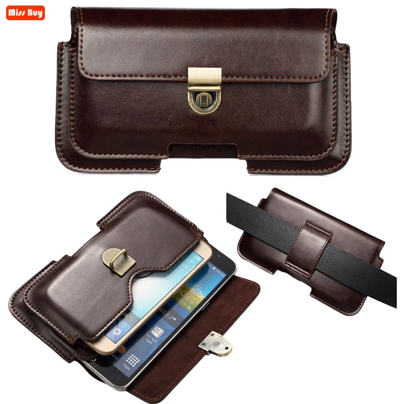 

Universal Leather Holster Belt Case Mobile Phone Bag For iPhone 14 13 12 11 Pro max XR XS Case Dual Pouch Men Waist Bag Purse