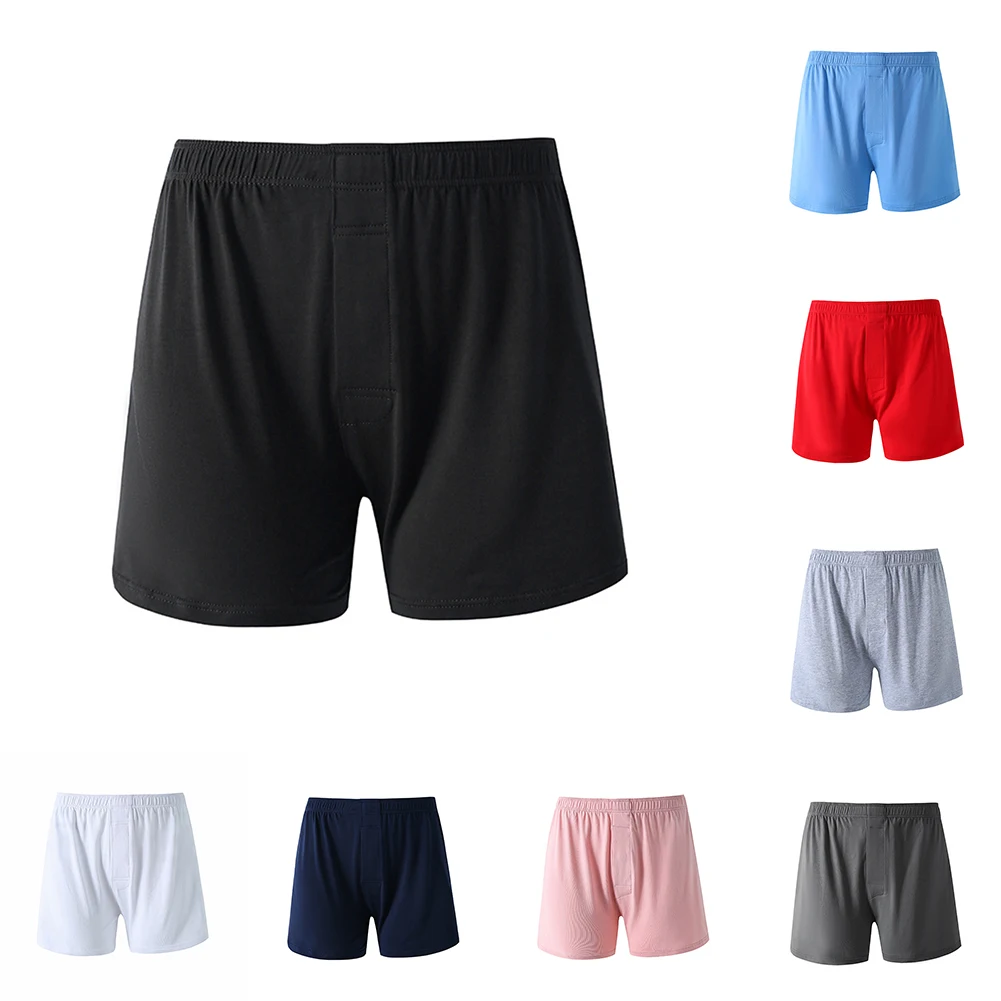 Men Home Pajama Shorts Mens Sleepwear Sexy Elastic Sleep Bottom Cotton Comfortable Breathable Boxers Casual Solid Underpants