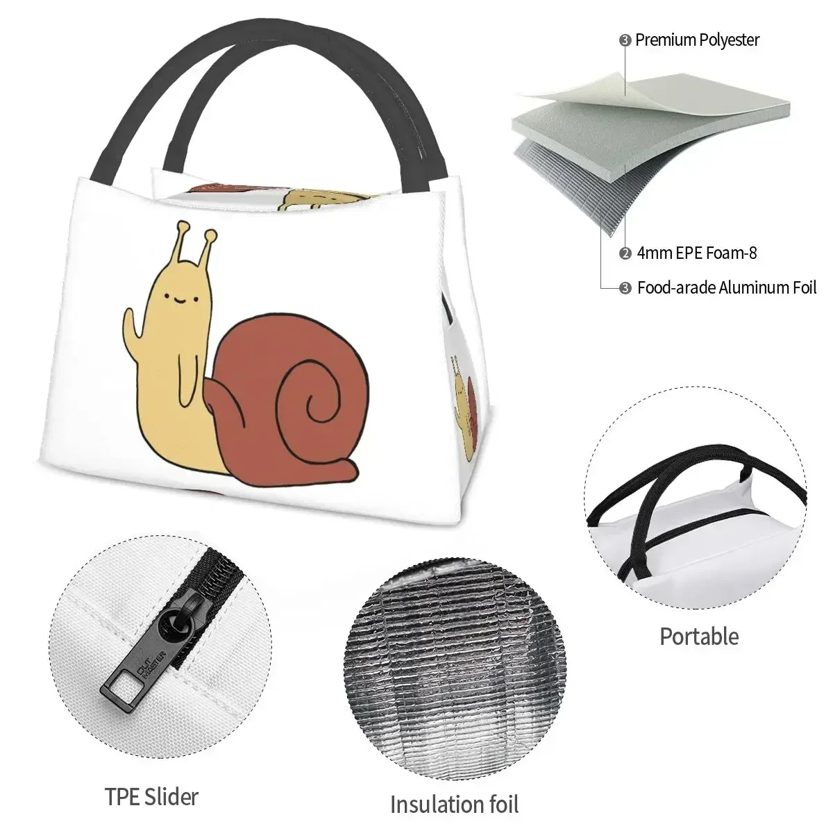 Ланч-сумки с улиткой изолированная коробка для бенто водонепроницаемая сумка