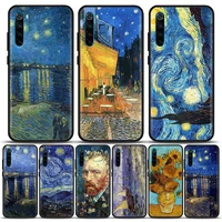 van gogh cafe terrace starry night painting phone case for xiaomi redmi 9 9c nfc 9t 10 10c 6 7 8 a k40 k50 pro plus cover cases