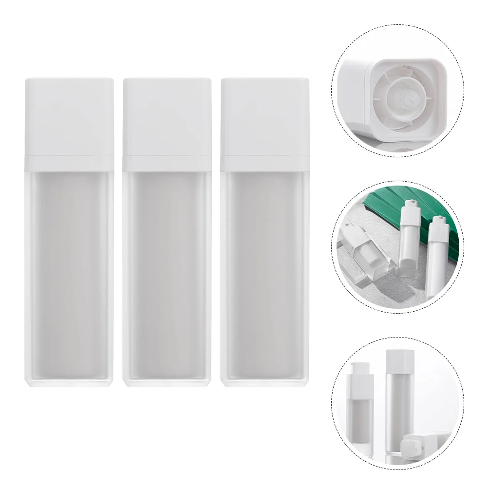 

3Pcs Airless Pump Bottle Refillable Empty Travel Lotion Pump Containers Vacuum Press Pump Bottles