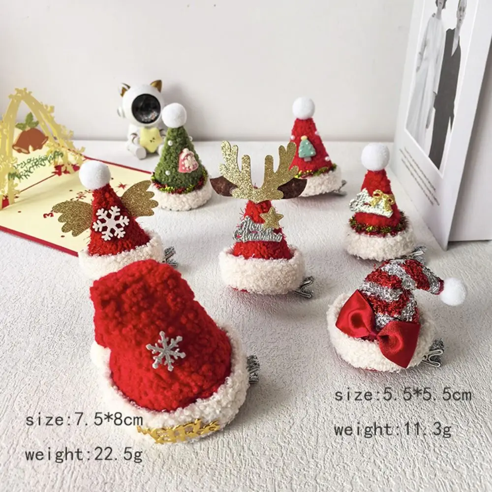 Веселый Рождественский декор Рождественская шляпа заколка для волос с блестками