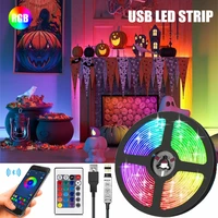 led strips light 2835 decoration bedroom tv background fita lamp string remote control ribbon decor 5m bulbs for christmas party
