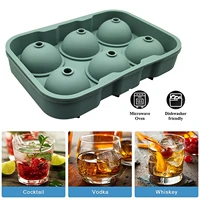 large size 6 cell ice ball mold silicone ice cube trays whiskey ice ball maker 6 silicone molds maker for party bar ice mold