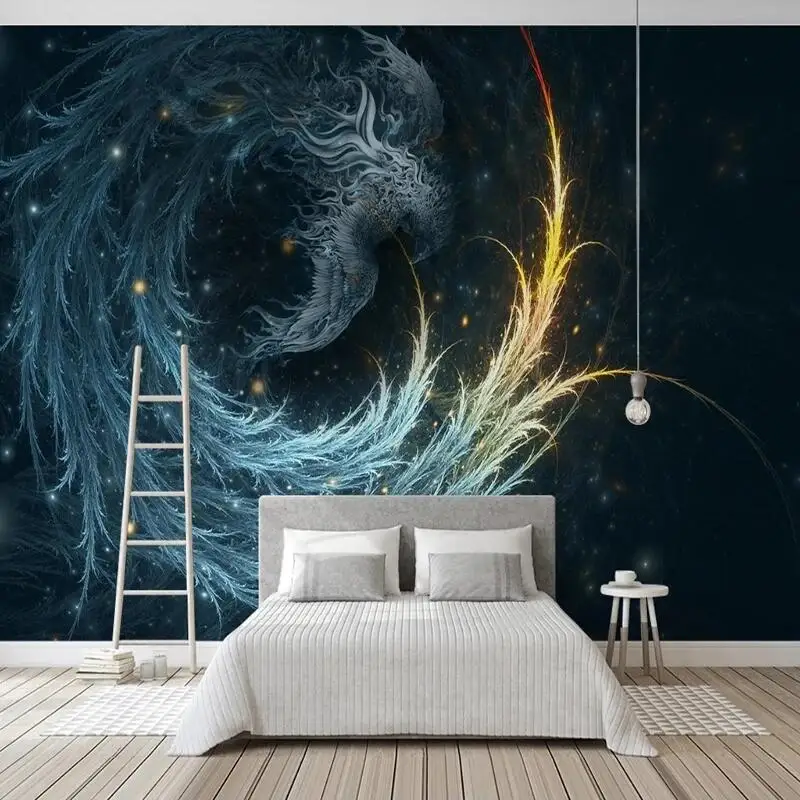 

Custom 3D Wallpaper Modern Bright Phoenix Pattern Art Mural Living Room TV Sofa Bedroom Background Wall Decor Papel De Parede 3D