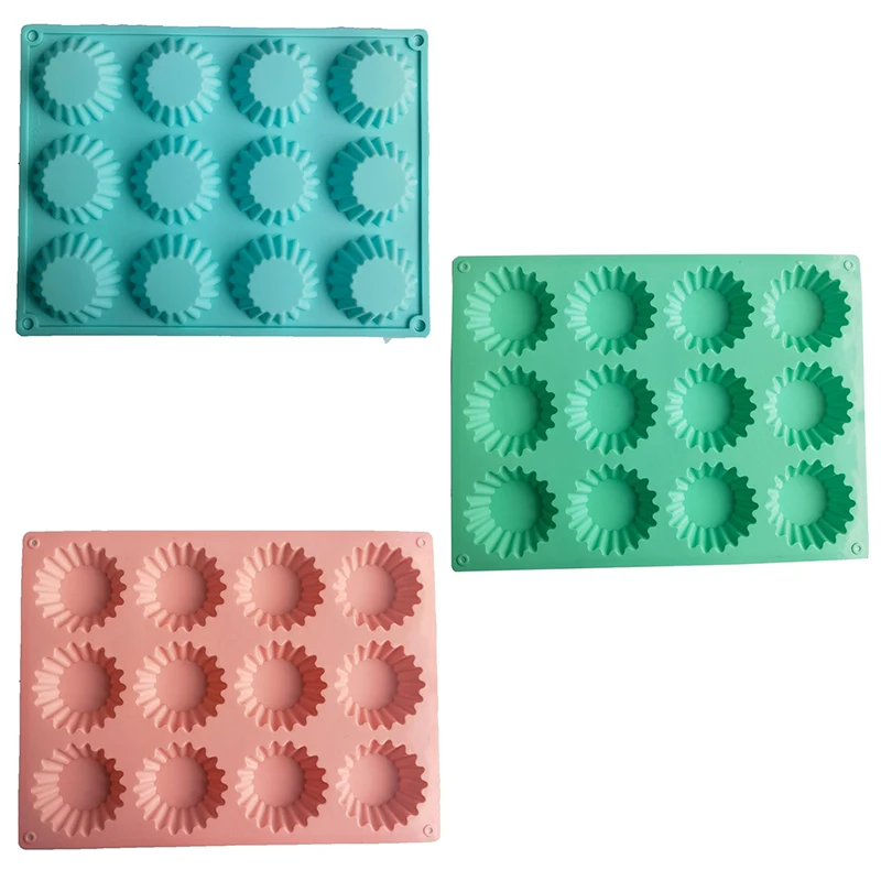 

12-Hole Multi-Grid Round Silicone Muffin Cup Mold Muffin Cake Chocolate Baking Tray Silicone Cake Mold Chocolate bread biscuit