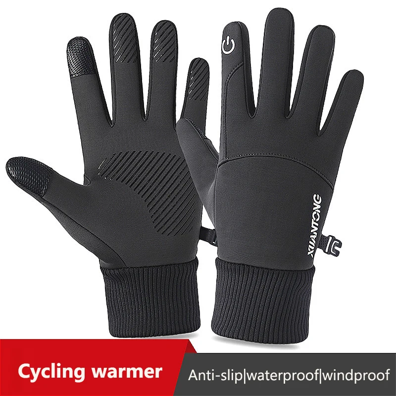 

Outdoor Sports Gloves Touch Screen Men Driving Motorcycle Snowboard Mitten Non-slip Ski Gloves Warm Fleece Mitten for Men Women
