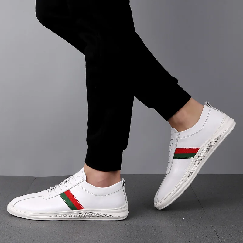 

Topvivi New Lace Up Fashion Male Shoes Men Plus Size Casual Cow Genuine Leather Flats Comfortable High Quality Soft Shoes