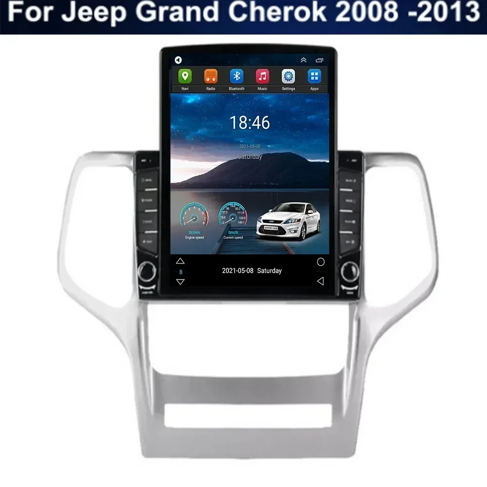 9 7-дюймовый Android 13 для Jeep Grand Cherok 2008-2013 Тип Tesla Автомобильный радиоприемник