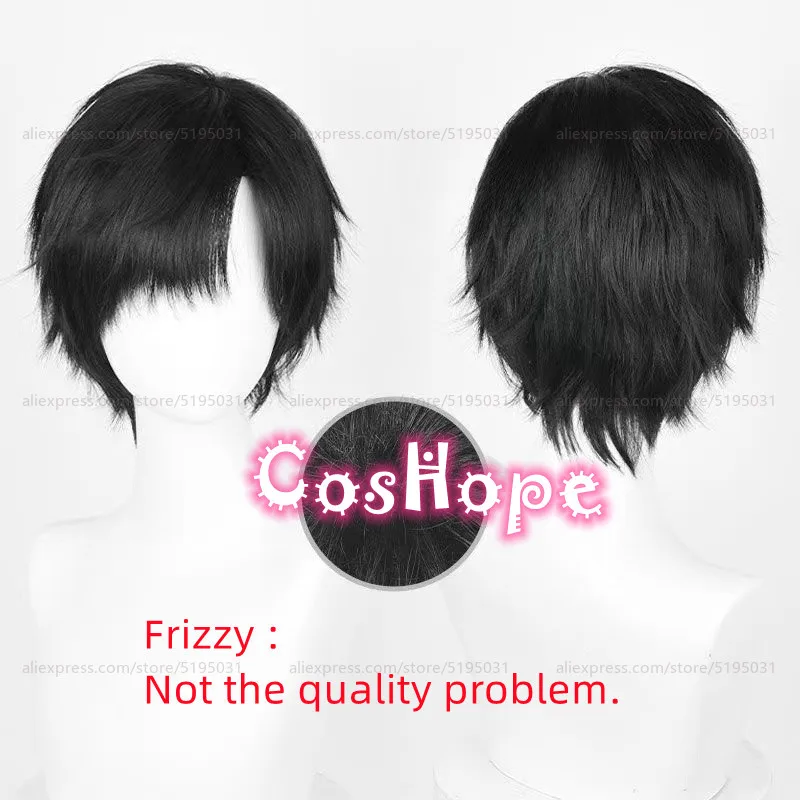 Парик для косплея зайне термостойкие синтетические волосы из короткой черной