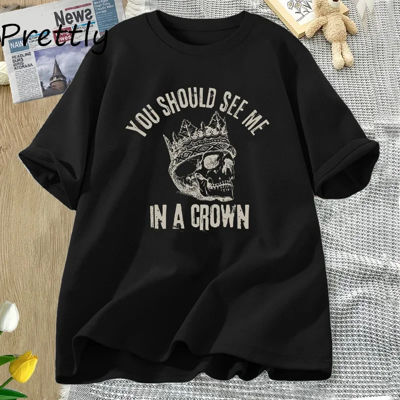 Футболка женская/мужская хлопковая с надписью See Me in A Crown