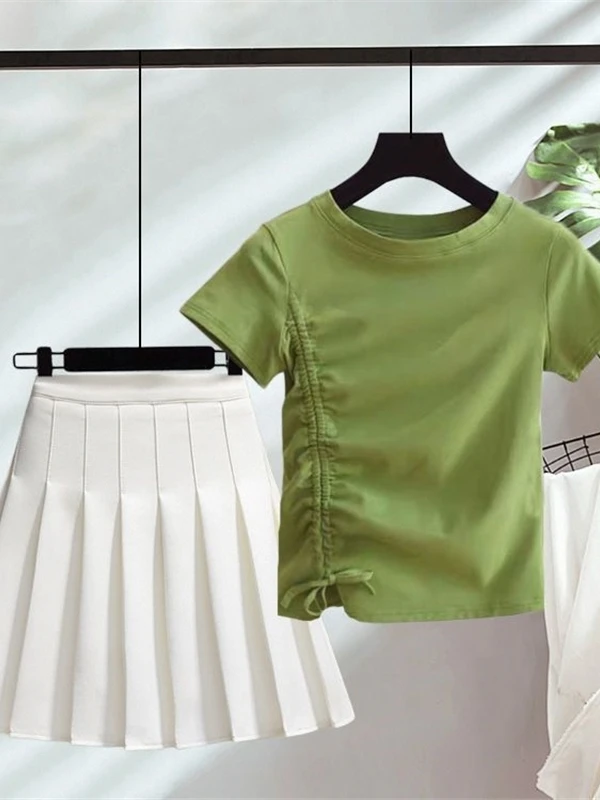 Irregular T-shirt Summer 2024 New Design Sweet Gyaru Temperament Long sleeve Short Inner wear Top Women clothes Fashion