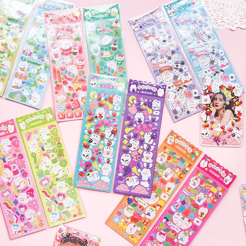 

2 Pcs/pack Kawaii Rainbow Animals Stickers Scrapbooking Stationery School Supplies