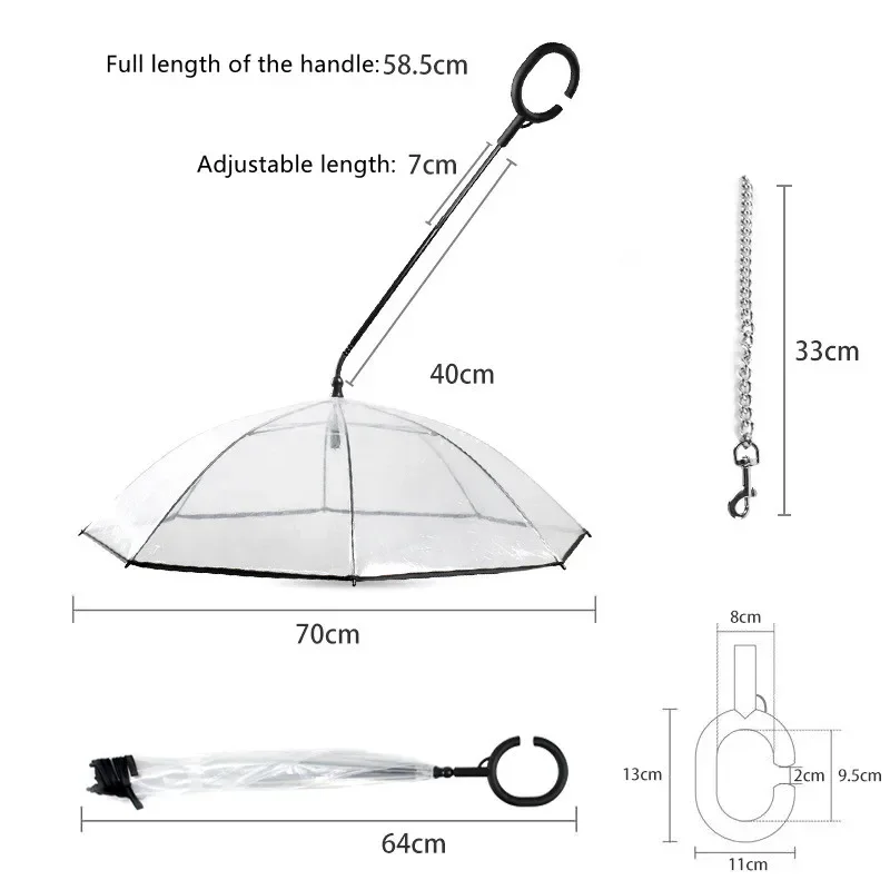 Креативный прозрачный зонт для домашних животных C-образной формы собак удобные