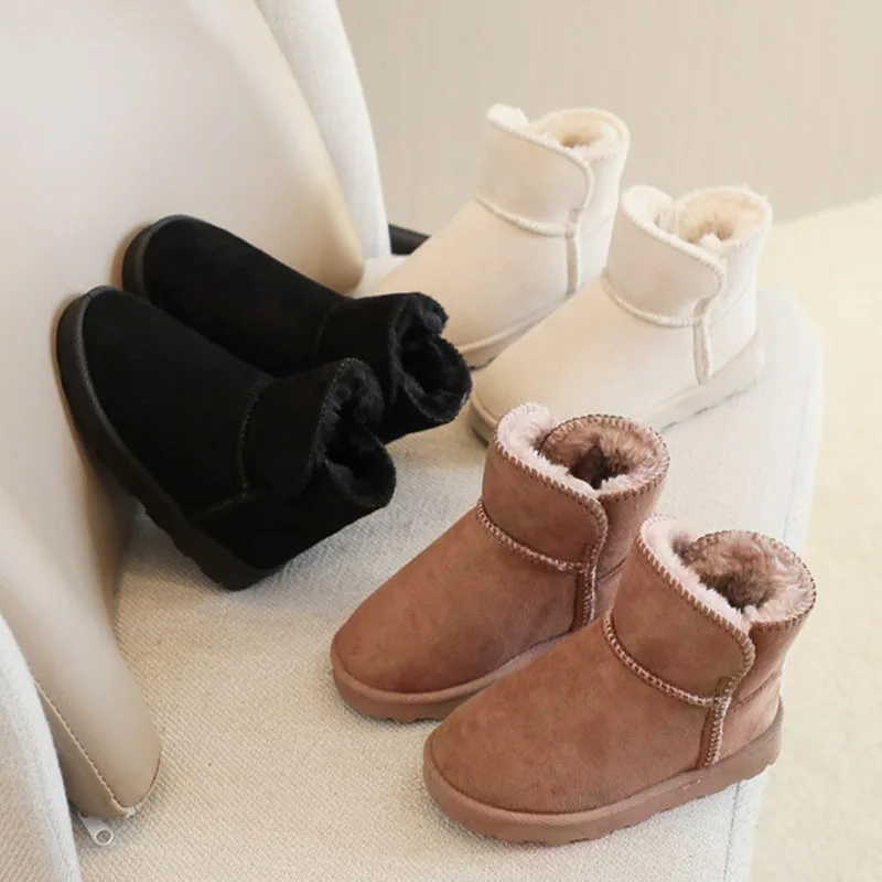 Модные детские повседневные зимние ботинки короткие для маленьких мальчиков и