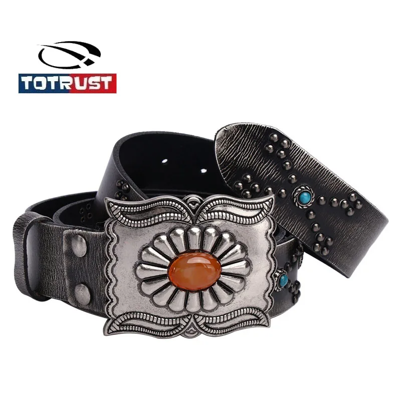 Luxury Belts For Jeans For Women And Men Punk Belt Women Luxury Design Skull Cowhide Leather Metal Buckle Wide Belt Street Wear