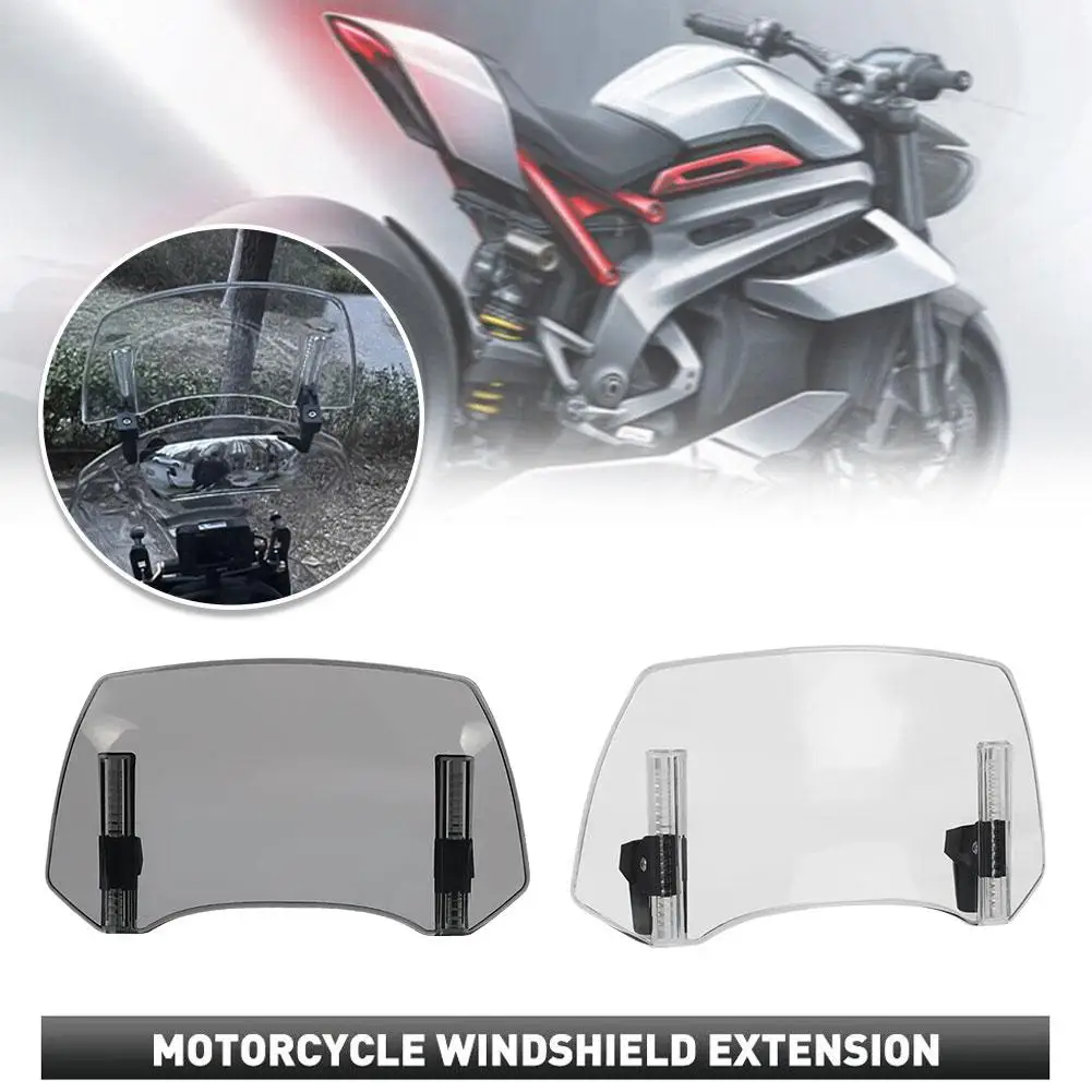 

Universal Motorcycle Windshield Extension Wind Screen Heighten Deflector Adjustable Accessories Windscreen Extension Spoile J9X0