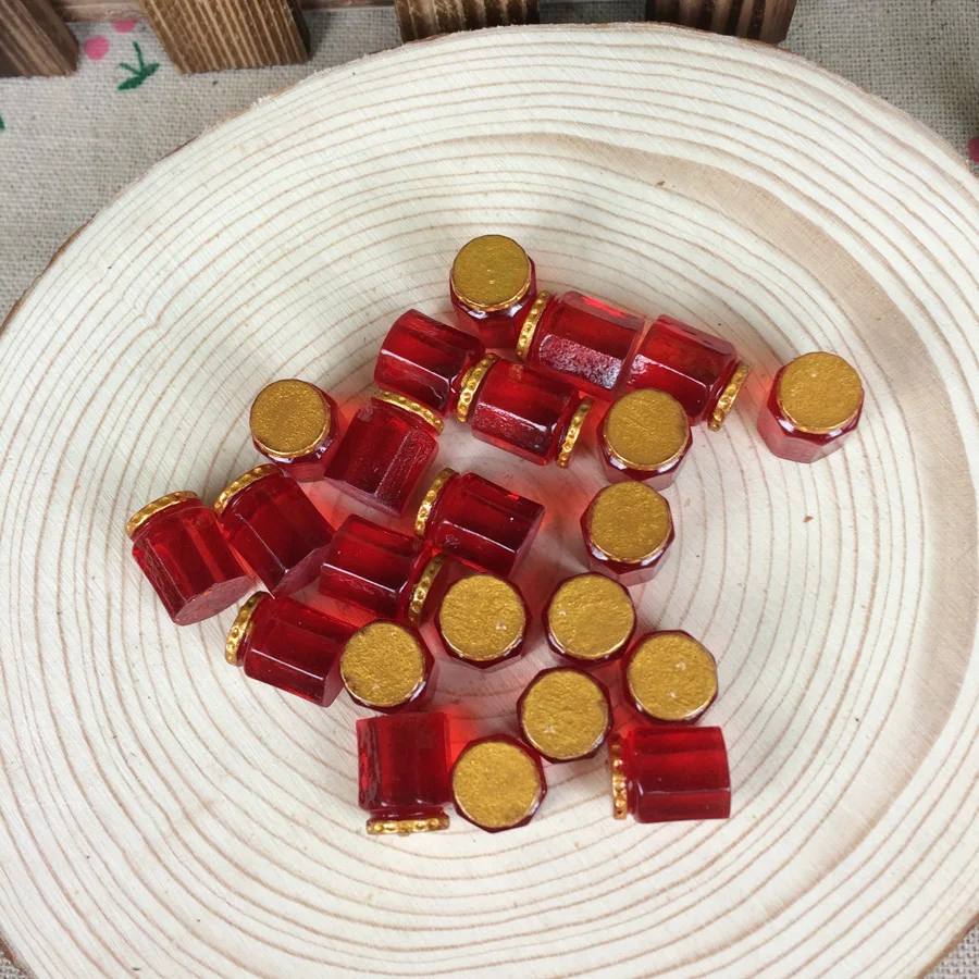 Kawaii плоские &quotсделай сам&quot миниатюрная красная цветная бутылка искусственная