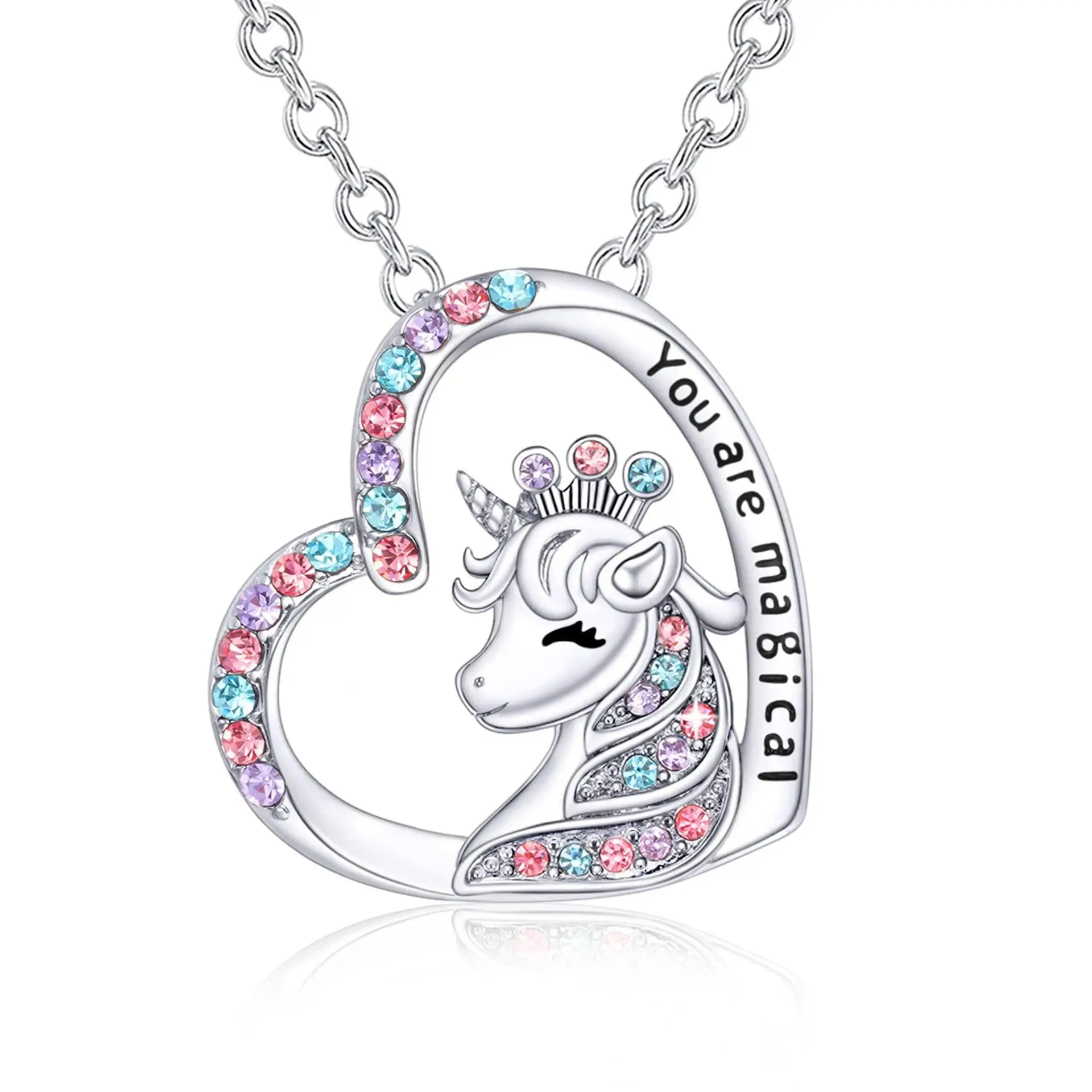 

Hot Sale New Cute Unicorn Fashion Necklace Earrings Set Accessories Necklace Earrings Jewelry Gift
