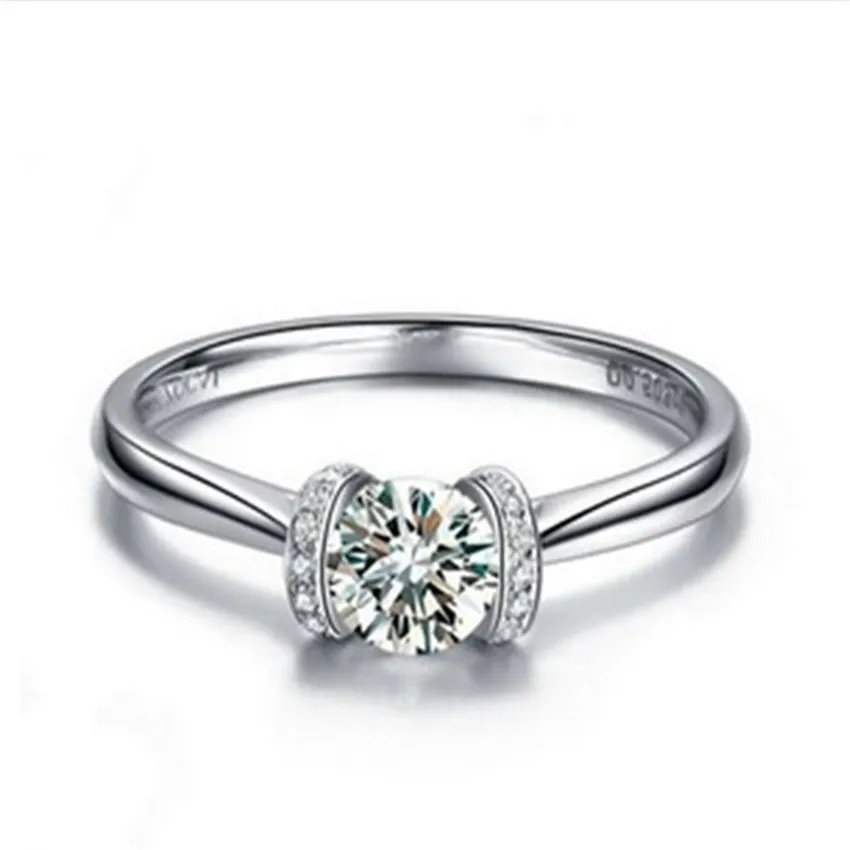 

New Moissanite Wedding Jewel 1Ct 6.5mm D Moissanite Ring Solid Platinum Ring Women's Ring Diamond 950