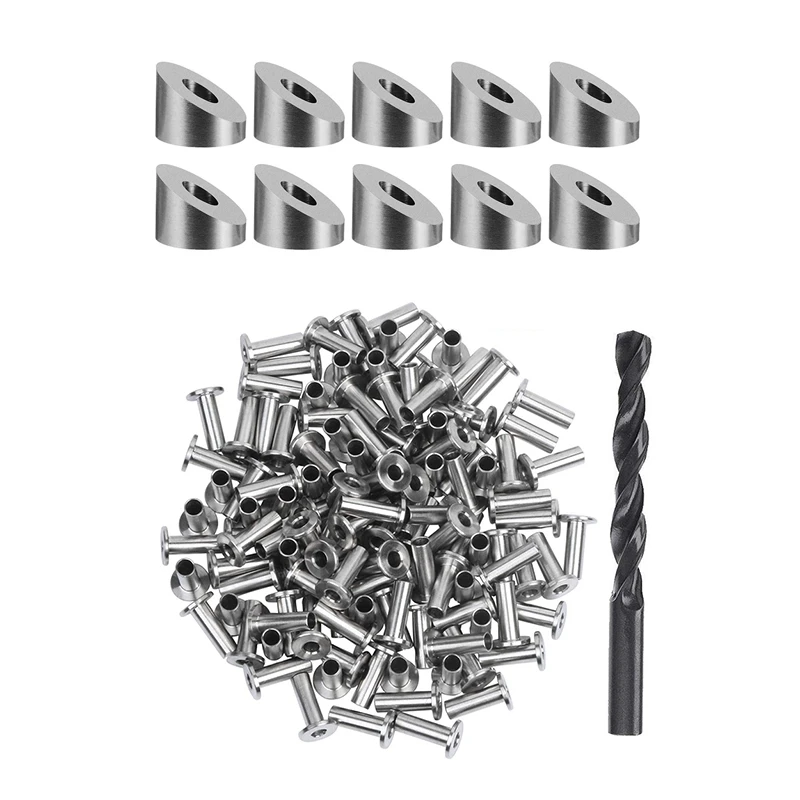 

JEYL 120Pcs T316 Stainless Steel 1/4 Inch 30 Degree Angle Beveled Washer With 120 Pack Stainless Steel Protector Sleeves