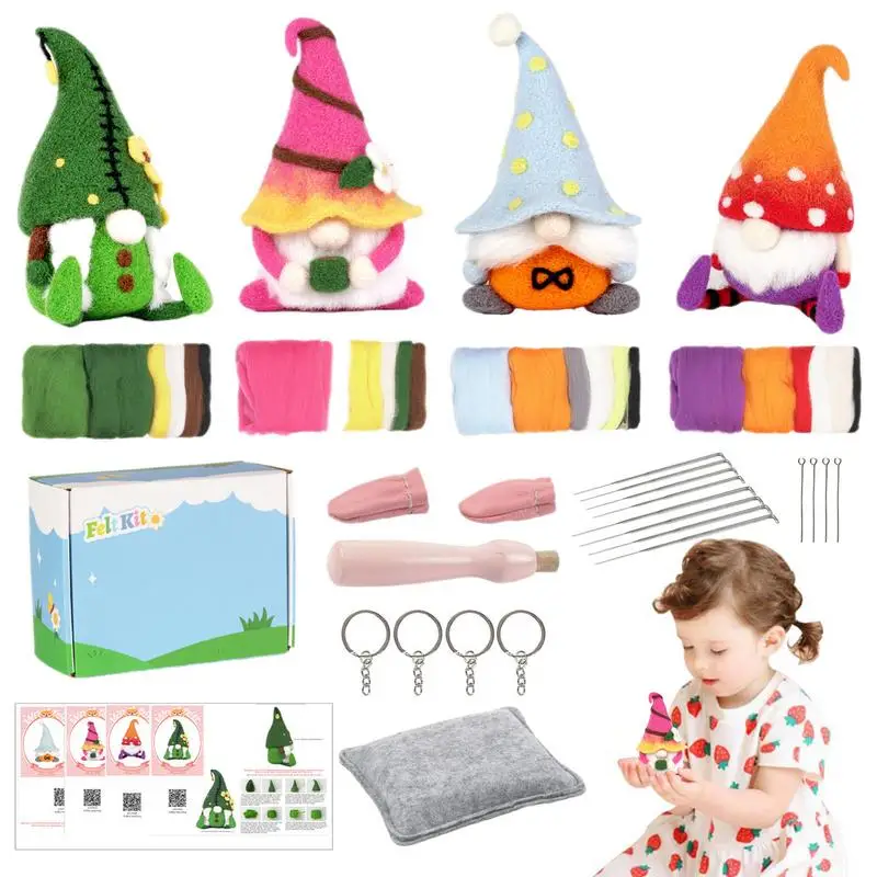 

Войлочный стартовый набор, шерстяной гном, полный набор для рождественских поделок, креативные подарки для рождественских подарков, домашнее взаимодействие родителей и детей