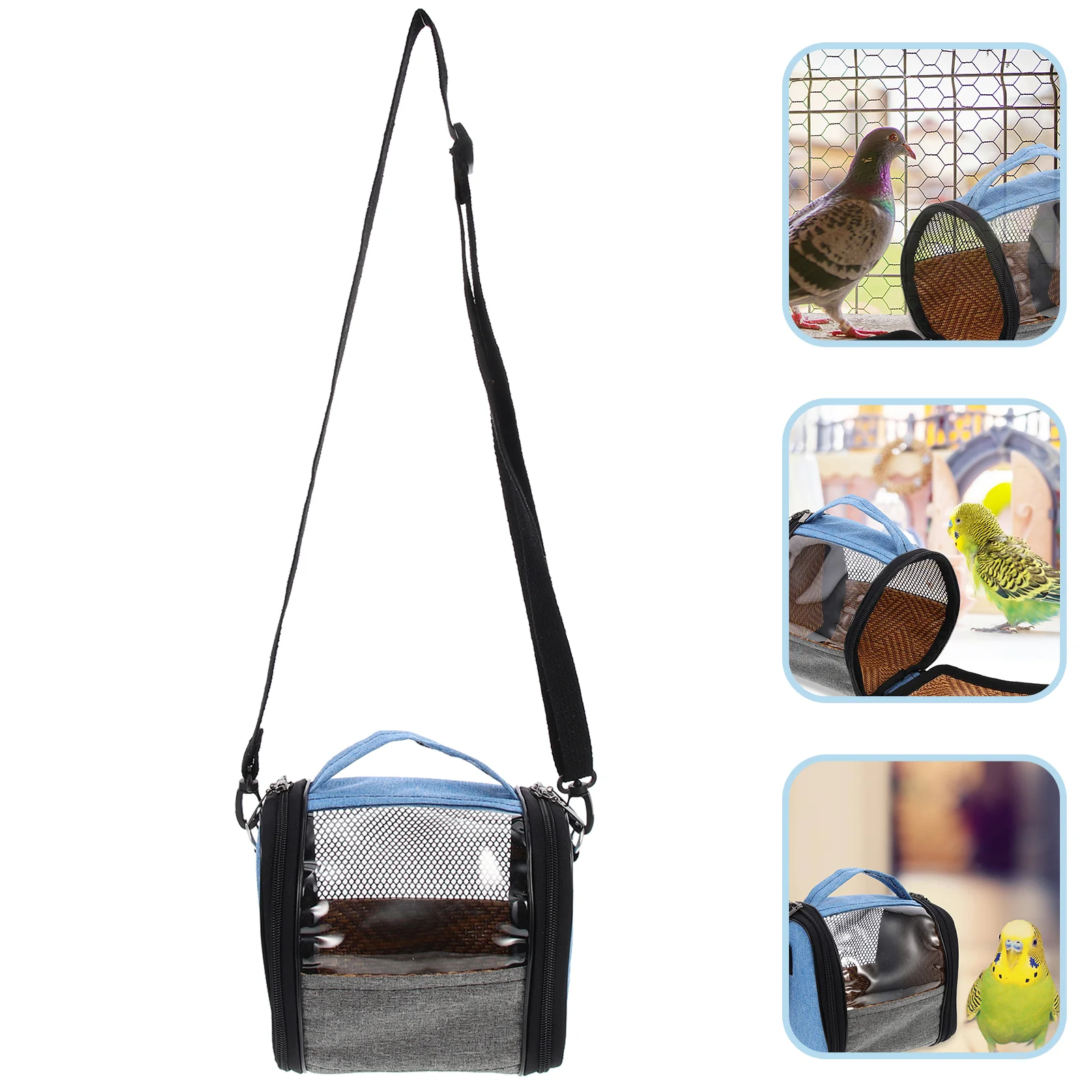 

bird carrier bag portable travel bird cage lightweight breathable parrot perch cage with shoulder strap and handle for
