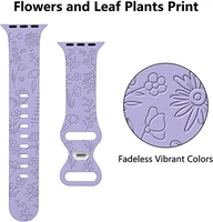 lovely flower pattern soft silicone carved wristband replaces compatible for apple watch strap 38mm 40mm 41mm women sports strap