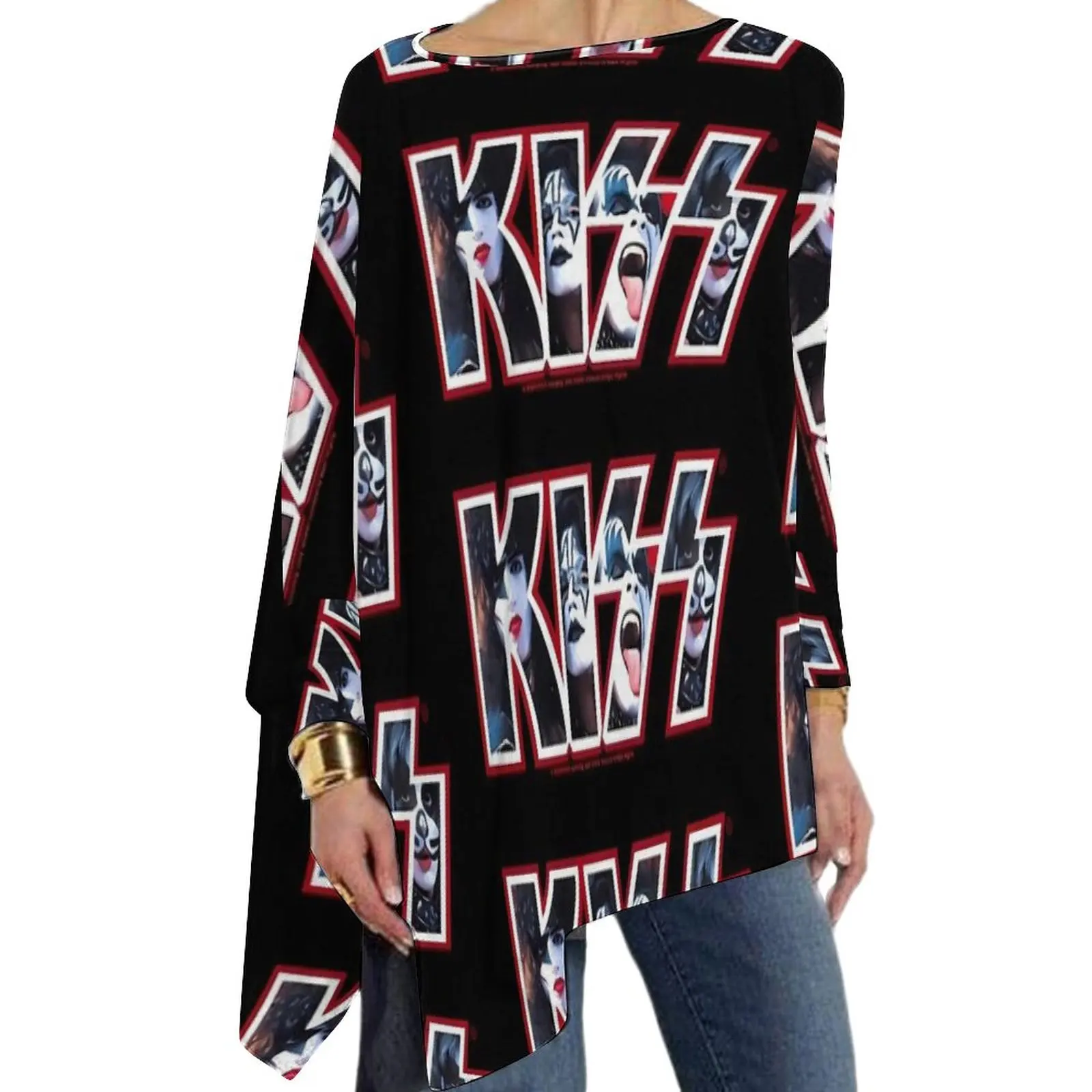 

Женская зимняя футболка с длинным рукавом и принтом логотипа