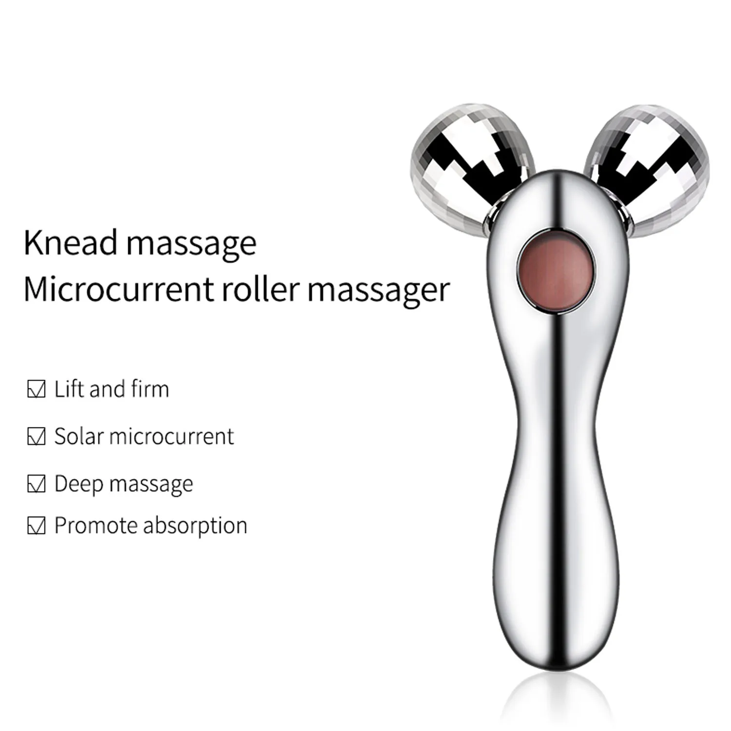 3D Solar Face Roller Massager Thin Face Slimming Facial Massage Y-Type Micro-current Relaxation SPA Tool Beauty Instrument
