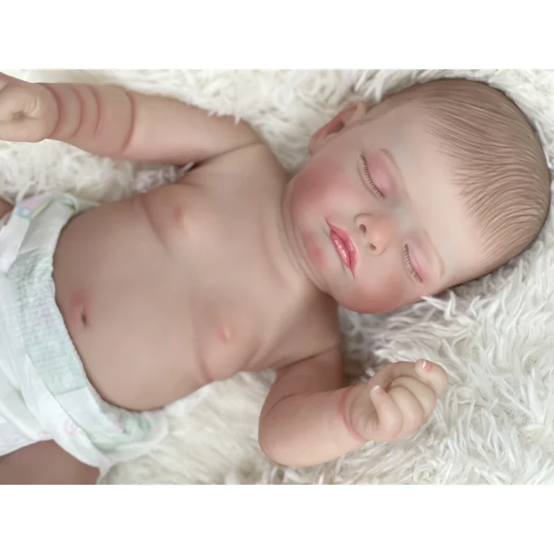 45 см полностью виниловое тело милая спящая кукла Reborn для девочек розали с