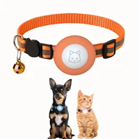 airtag cat collar reflective kitten collar breakaway with waterproof airtag holder for kitty puppy small dogs pet supplier
