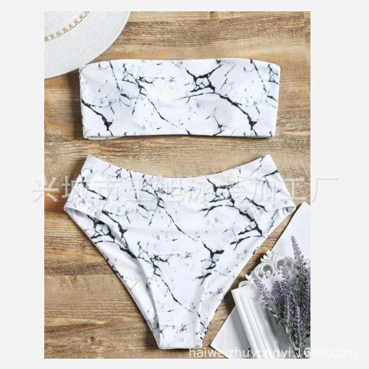 

Bikini Swimwear Women 2022 Fashion Sexy Split Black Bra One Shoulder Split Bikini Briefs