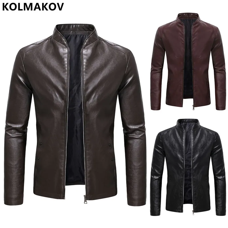 

2022 Spring and Autumn New Men's Fashion Casual All-Match Solid Color Motorcycle Leather Men Slim Loose High Quality Jacket 4XL