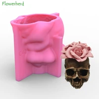rose skull silicone mould epoxy gypsum mould baking chocolate mould silicon plant pot mold resin art concrete molds