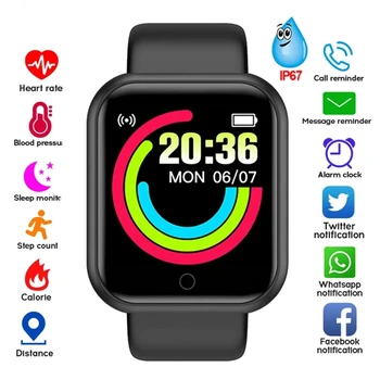 D20 Pro Smart Watch Y68 Bluetooth Sport Heart Rate Sleep Connected SmartWatch Wristwatches For IOS Android Relogio Inteligente 2