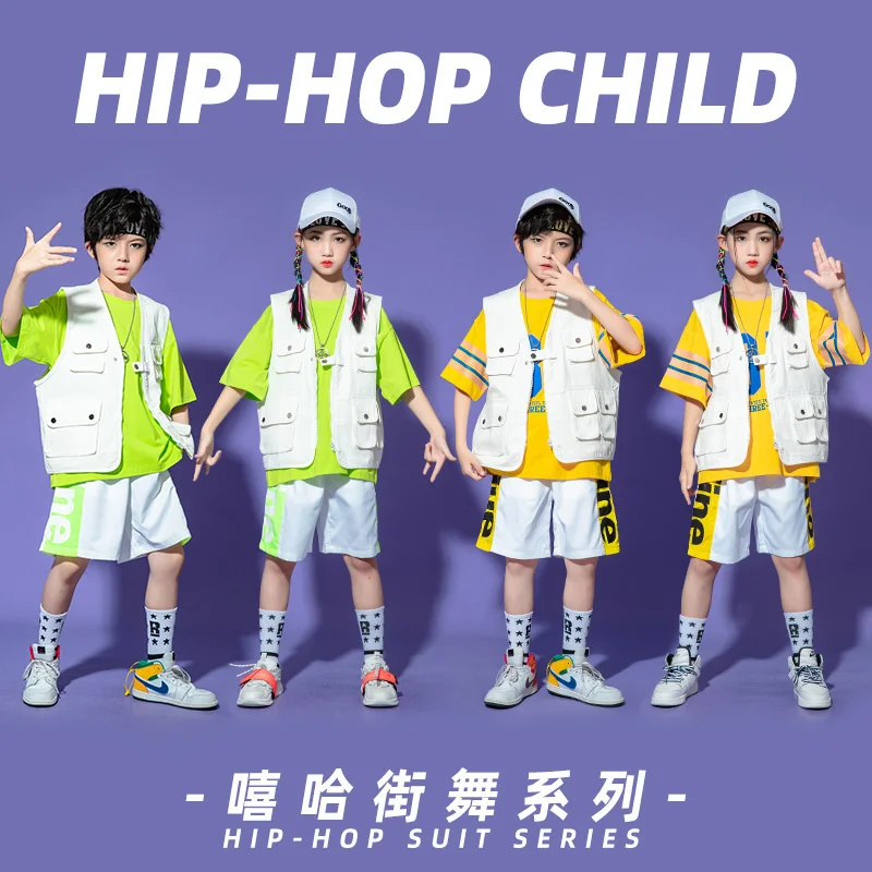 

Детская одежда для выступлений и уличных танцев, детский стильный костюм в стиле хип-хоп для детского сада и мальчиков, модная одежда для выступлений в стиле хип-хоп