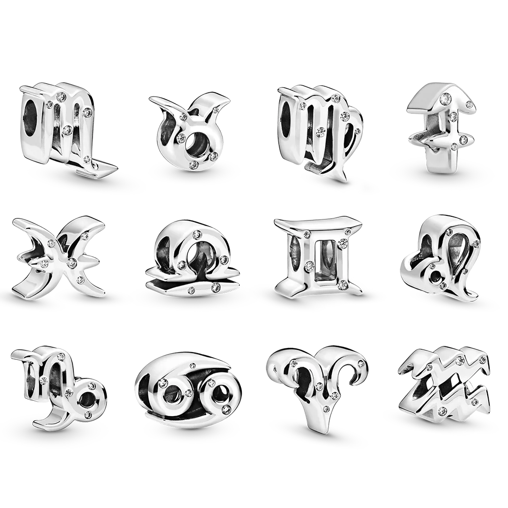 Silver Plated Bead 12 Constellations Leo Capricorn Virgo Aquarius For Women Diy Pandora Charms Bracelets Bangles Necklace